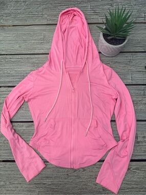 Like New Pink Stretchy Women's Zip-Up Hoodie, Sz Large